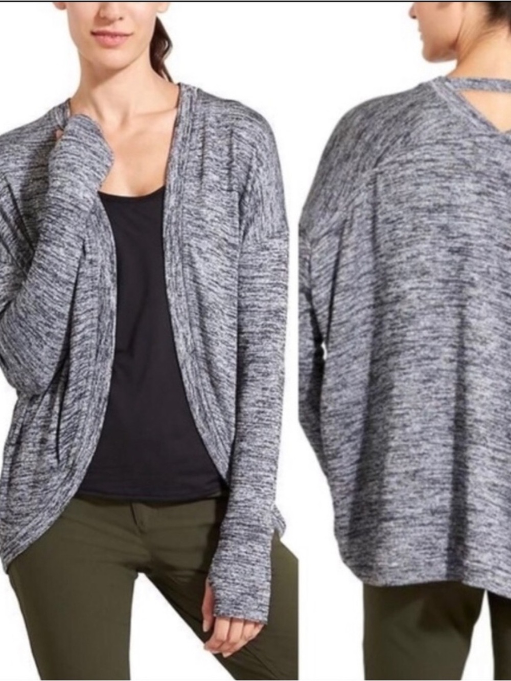 Athleta POSE Wrap Cardigan in Heather Gray SMALL